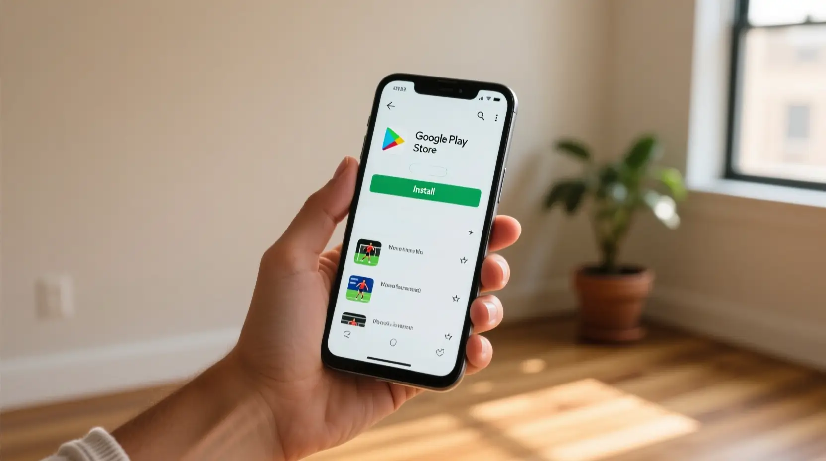 Instalação de aplicação de apostas via Google Play Store em Android
